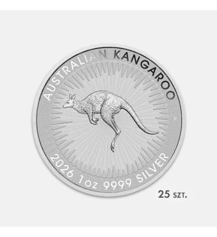 Zestaw: 25x srebrna moneta Australijski Kangur 1 uncja Zestaw: 25x srebrna moneta Australijski Kangur 1 uncja