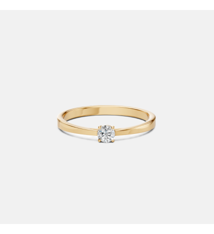 Złoty pierścionek z diamentem 0.15 ct - próba 585 Złoty pierścionek z diamentem 0.15 ct - próba 585
