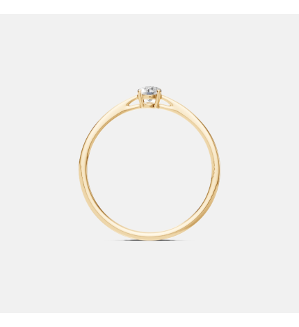 Złoty pierścionek z diamentem 0.15 ct - próba 585 Złoty pierścionek z diamentem 0.15 ct - próba 585