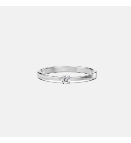 Pierścionek z białego złota z diamentem 0.1 ct - próba 585 Pierścionek z białego złota z diamentem 0.1 ct - próba 585