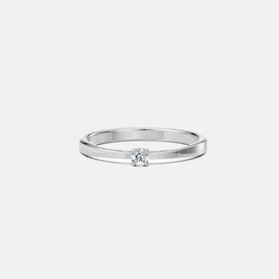 Pierścionek z białego złota z diamentem 0.1 ct - próba 585 Pierścionek z białego złota z diamentem 0.1 ct - próba 585