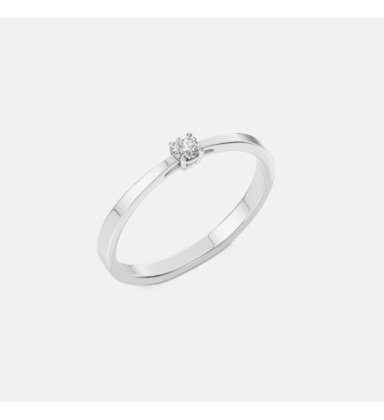 Pierścionek z białego złota z diamentem 0.1 ct - próba 585 Pierścionek z białego złota z diamentem 0.1 ct - próba 585