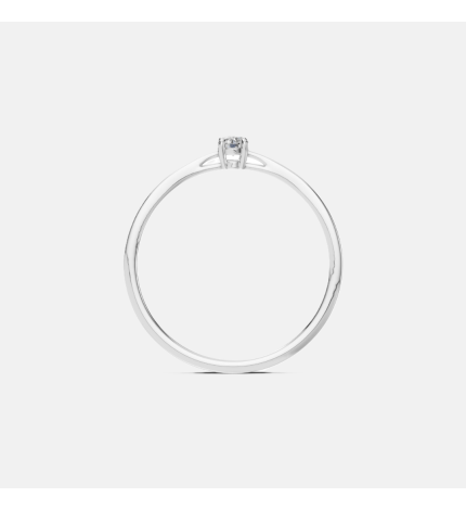 Pierścionek z białego złota z diamentem 0.1 ct - próba 585 Pierścionek z białego złota z diamentem 0.1 ct - próba 585