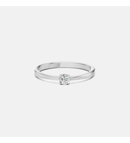 Pierścionek z białego złota z diamentem 0.15 ct - próba 585 Pierścionek z białego złota z diamentem 0.15 ct - próba 585
