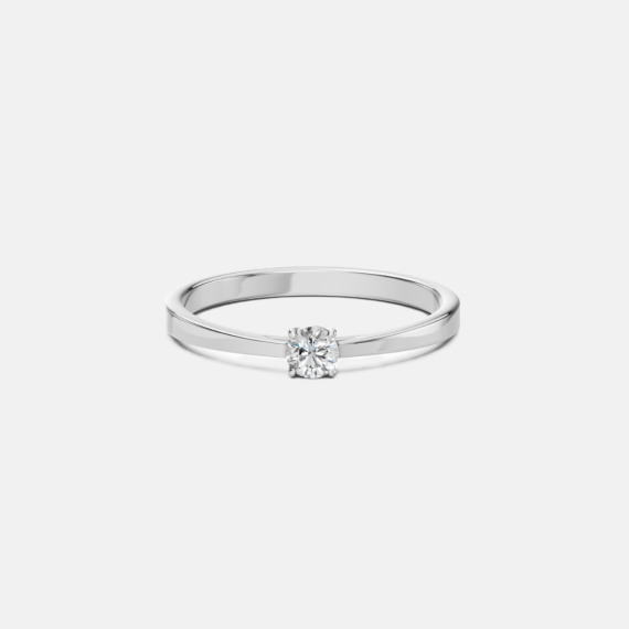 Pierścionek z białego złota z diamentem 0.15 ct - próba 585 Pierścionek z białego złota z diamentem 0.15 ct - próba 585