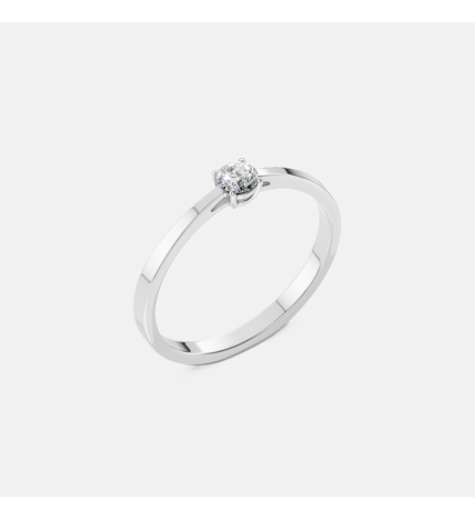 Pierścionek z białego złota z diamentem 0.15 ct - próba 585 Pierścionek z białego złota z diamentem 0.15 ct - próba 585