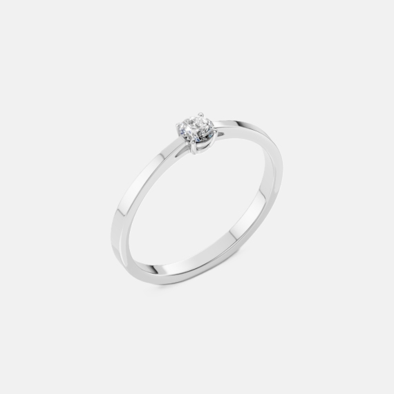 Pierścionek z białego złota z diamentem 0.15 ct - próba 585