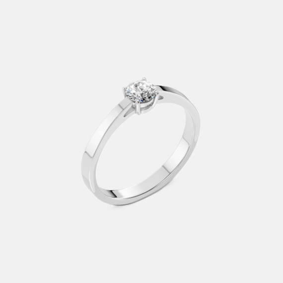 Pierścionek z białego złota z diamentem 0.4 ct - próba 585