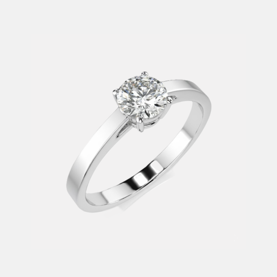 Pierścionek z białego złota z diamentem 0.5 ct - próba 585