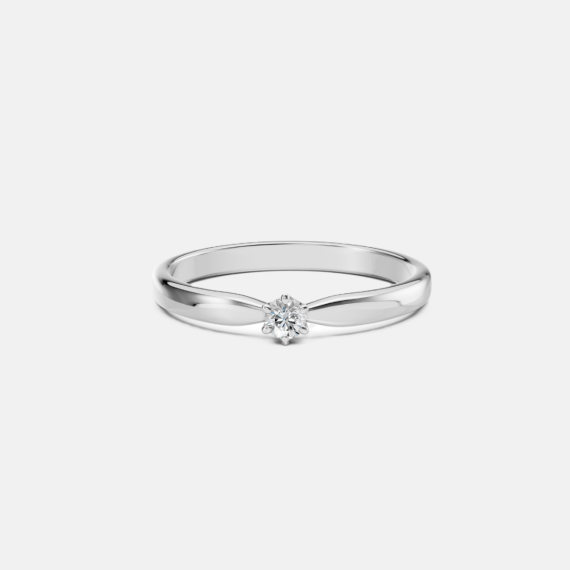 Pierścionek z białego złota z diamentem 0.1 ct - próba 585 Pierścionek z białego złota z diamentem 0.1 ct - próba 585