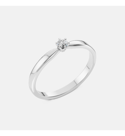 Pierścionek z białego złota z diamentem 0.1 ct - próba 585 Pierścionek z białego złota z diamentem 0.1 ct - próba 585