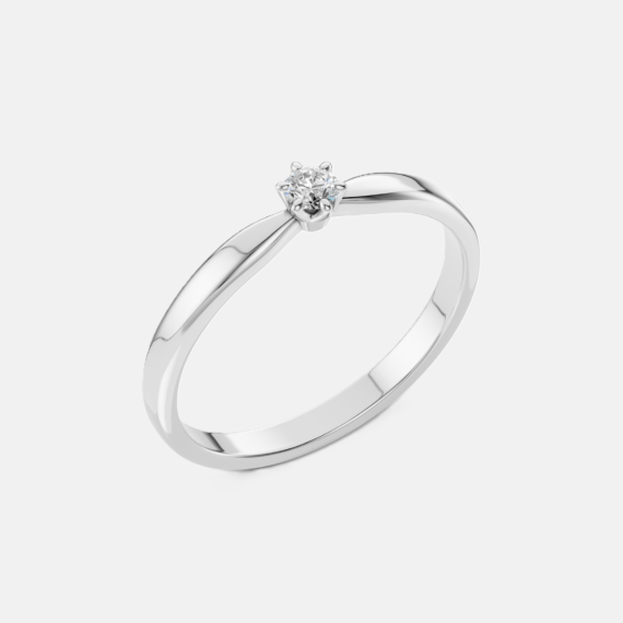 Pierścionek z białego złota z diamentem 0.1 ct - próba 585