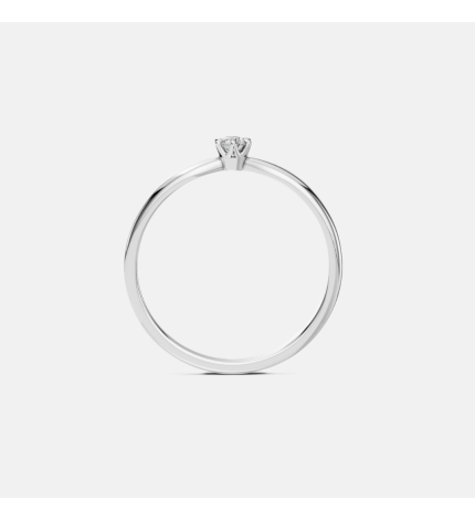 Pierścionek z białego złota z diamentem 0.1 ct - próba 585 Pierścionek z białego złota z diamentem 0.1 ct - próba 585