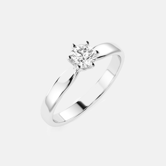 Pierścionek z białego złota z diamentem 0.3 ct - próba 585