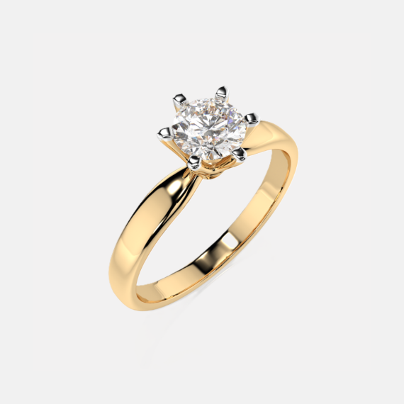 Złoty pierścionek z diamentem 0.5 ct - próba 585