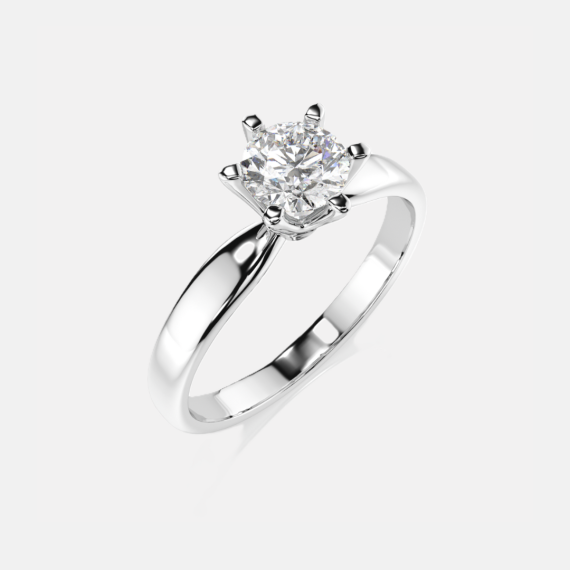 Pierścionek z białego złota z diamentem 0.5 ct - próba 585 Pierścionek z białego złota z diamentem 0.5 ct - próba 585