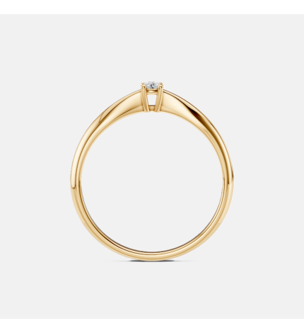 Minimalistyczny złoty pierścionek z diamentem 0.06 ct - próba 585 Minimalistyczny złoty pierścionek z diamentem 0.06 ct - próba 585