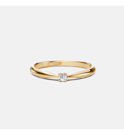 Minimalistyczny złoty pierścionek z diamentem 0.06 ct - próba 585 Minimalistyczny złoty pierścionek z diamentem 0.06 ct - próba 585