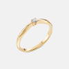 Minimalistyczny złoty pierścionek z diamentem 0.06 ct - próba 585