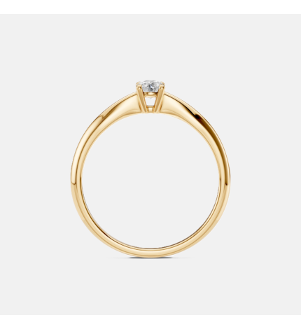 Klasyczny pierścionek z żółtego złota z diamentem 0.2 ct - próba 585 Klasyczny pierścionek z żółtego złota z diamentem 0.2 ct - próba 585