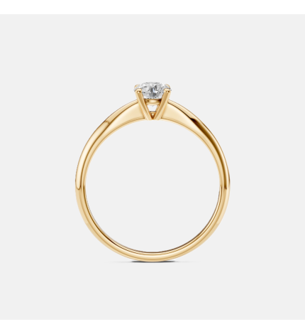 Klasyczny złoty pierścionek z diamentem 0.4 ct - próba 585 Klasyczny złoty pierścionek z diamentem 0.4 ct - próba 585