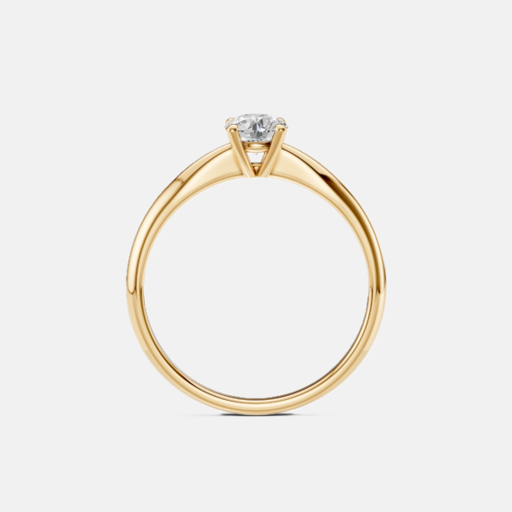 Klasyczny złoty pierścionek z diamentem 0.4 ct - próba 585 Klasyczny złoty pierścionek z diamentem 0.4 ct - próba 585