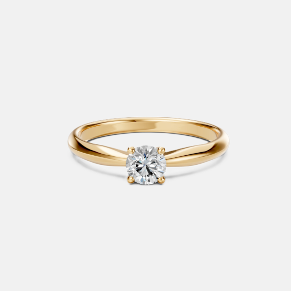 Klasyczny złoty pierścionek z diamentem 0.4 ct - próba 585 Klasyczny złoty pierścionek z diamentem 0.4 ct - próba 585