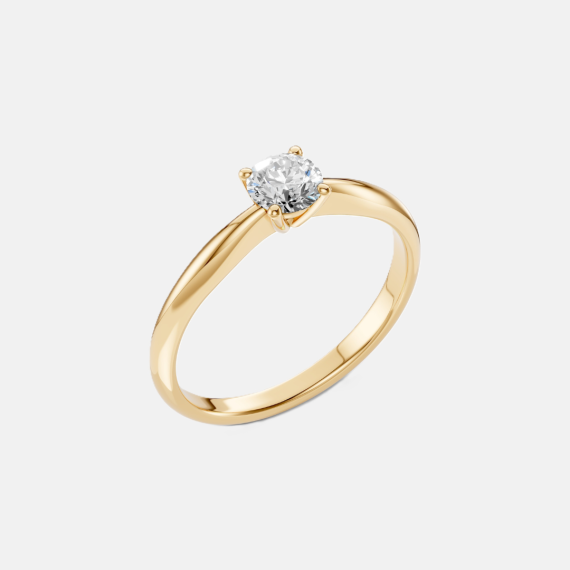 Złoty pierścionek z diamentem 0.5 ct - próba 585