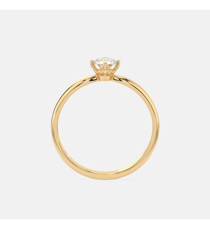 Ponadczasowy pierścionek z żółtego złota z diamentem 0.25 ct - próba 585 Ponadczasowy pierścionek z żółtego złota z diamentem 0.25 ct - próba 585