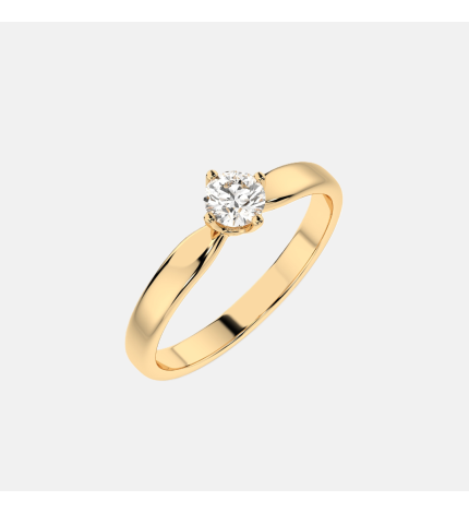 Ponadczasowy pierścionek z żółtego złota z diamentem 0.25 ct - próba 585 Ponadczasowy pierścionek z żółtego złota z diamentem 0.25 ct - próba 585