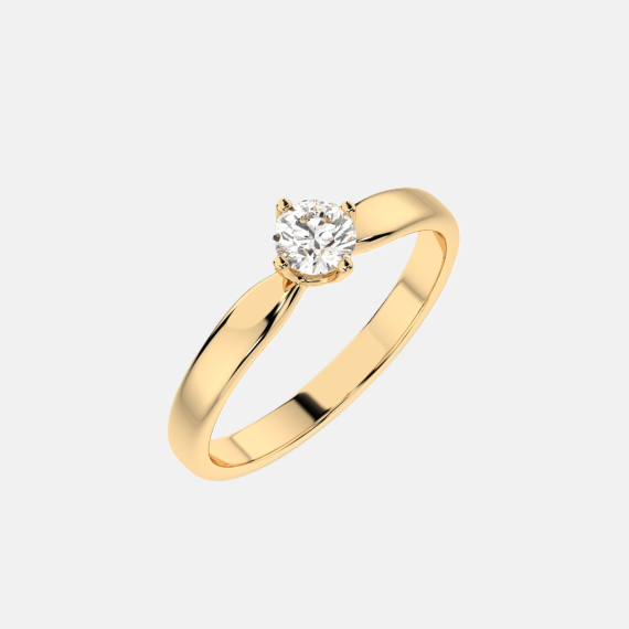 Ponadczasowy pierścionek z żółtego złota z diamentem 0.25 ct - próba 585