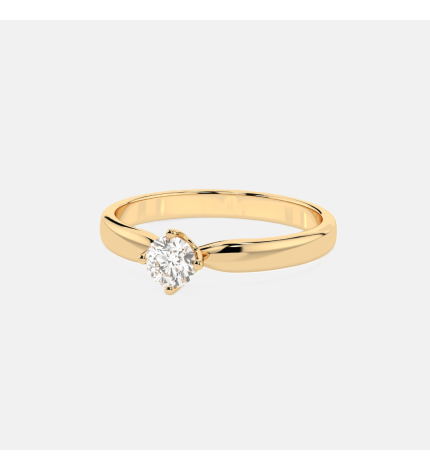 Ponadczasowy pierścionek z żółtego złota z diamentem 0.25 ct - próba 585 Ponadczasowy pierścionek z żółtego złota z diamentem 0.25 ct - próba 585