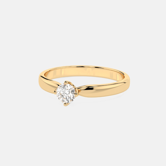 Ponadczasowy pierścionek z żółtego złota z diamentem 0.25 ct - próba 585 Ponadczasowy pierścionek z żółtego złota z diamentem 0.25 ct - próba 585