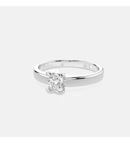 Pierścionek z białego złota z diamentami 0.15 ct motyw serca - próba 585 Pierścionek z białego złota z diamentami 0.15 ct motyw serca - próba 585
