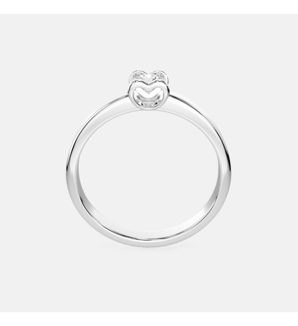 Pierścionek z białego złota z diamentami 0.15 ct motyw serca - próba 585 Pierścionek z białego złota z diamentami 0.15 ct motyw serca - próba 585