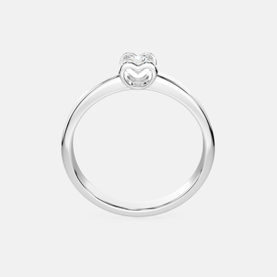 Pierścionek z białego złota z diamentami 0.15 ct motyw serca - próba 585 Pierścionek z białego złota z diamentami 0.15 ct motyw serca - próba 585