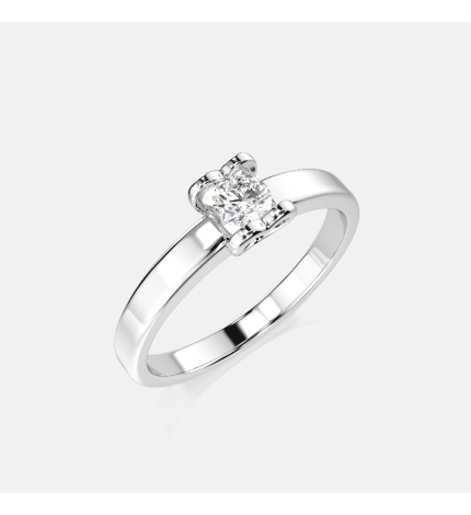Pierścionek z białego złota z diamentami 0.15 ct motyw serca - próba 585 Pierścionek z białego złota z diamentami 0.15 ct motyw serca - próba 585