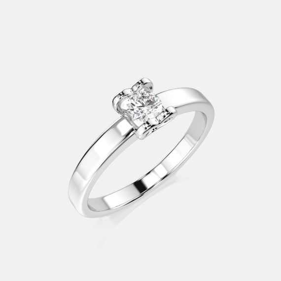 Pierścionek z białego złota z diamentami 0.15 ct motyw serca - próba 585