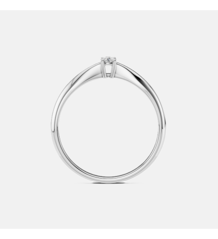 Pierścionek z białego złota z diamentem 0.1 ct - próba 585 Pierścionek z białego złota z diamentem 0.1 ct - próba 585