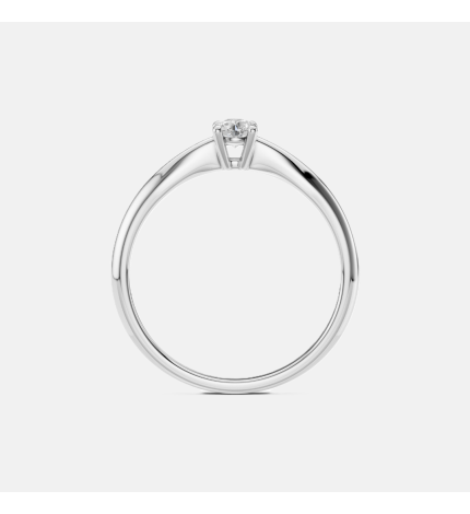 Klasyczny pierścionek z białego złota z diamentem 0.2 ct - próba 585 Klasyczny pierścionek z białego złota z diamentem 0.2 ct - próba 585