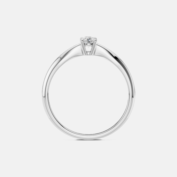 Klasyczny pierścionek z białego złota z diamentem 0.2 ct - próba 585 Klasyczny pierścionek z białego złota z diamentem 0.2 ct - próba 585
