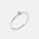 Klasyczny pierścionek z białego złota z diamentem 0.2 ct - próba 585 Klasyczny pierścionek z białego złota z diamentem 0.2 ct - próba 585