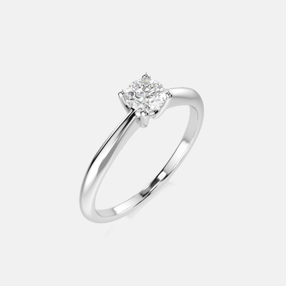 Pierścionek z białego złota z diamentem 0.3 ct - próba 585