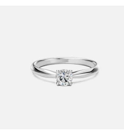 Klasyczny pierścionek z białego złota z diamentem 0.4 ct - próba 585 Klasyczny pierścionek z białego złota z diamentem 0.4 ct - próba 585