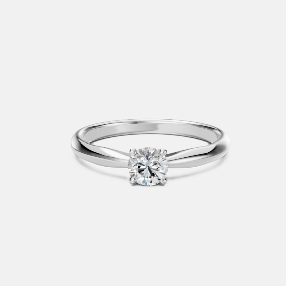 Klasyczny pierścionek z białego złota z diamentem 0.4 ct - próba 585 Klasyczny pierścionek z białego złota z diamentem 0.4 ct - próba 585