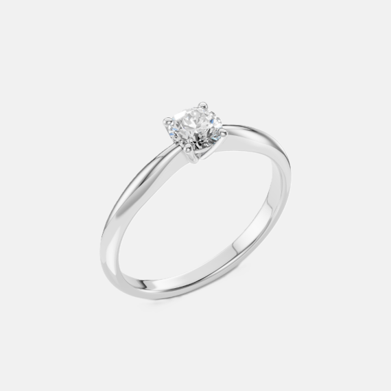 Pierścionek z białego złota z diamentem 0.5 ct - próba 585