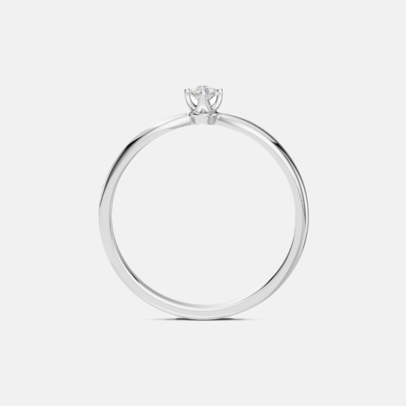 Klasyczny pierścionek z białego złota z diamentem 0.1 ct - próba 585 Klasyczny pierścionek z białego złota z diamentem 0.1 ct - próba 585
