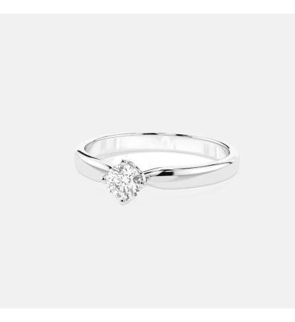 Ponadczasowy pierścionek z białego złota z diamentem 0.25 ct - próba 585 Ponadczasowy pierścionek z białego złota z diamentem 0.25 ct - próba 585