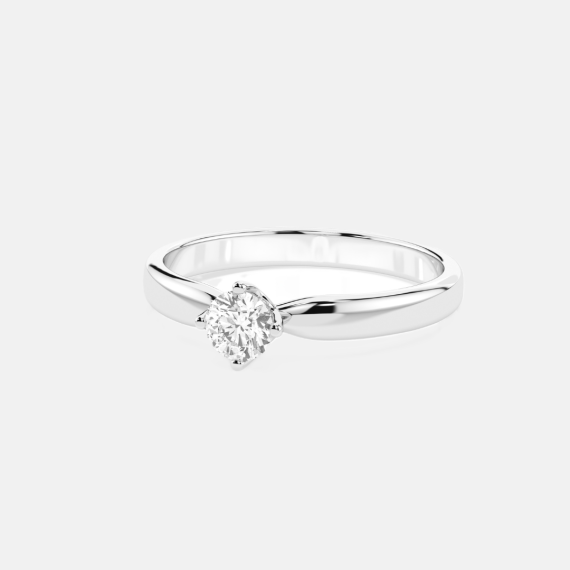 Ponadczasowy pierścionek z białego złota z diamentem 0.25 ct - próba 585 Ponadczasowy pierścionek z białego złota z diamentem 0.25 ct - próba 585