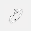 Ponadczasowy pierścionek z białego złota z diamentem 0.25 ct - próba 585 Ponadczasowy pierścionek z białego złota z diamentem 0.25 ct - próba 585